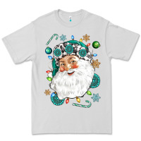 Dove Grey Western Santa Christmas Premium Tee - NancyCooperArtShop