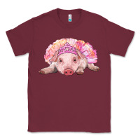 Burgundy balerina baby pig with tutu Classic Tee - RanaPortraitStore