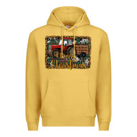 Antique Gold Merry Christmas Tractor Premium Hoodie - RanaPortraitStore