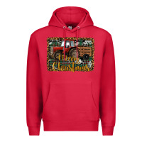 Cardinal Merry Christmas Tractor Premium Hoodie - RanaPortraitStore