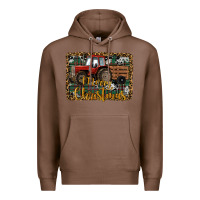 Chestnut Merry Christmas Tractor Premium Hoodie - RanaPortraitStore
