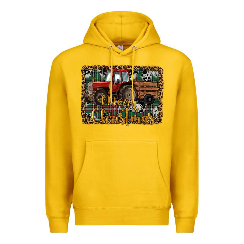 Merry Christmas Tractor Premium Hoodie by RanaPortraitStore | Teevron