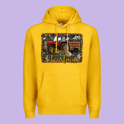 Merry Christmas Tractor Premium Hoodie Designed By Ranaportraitstore