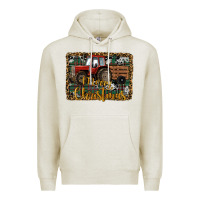 Oatmeal Heather Merry Christmas Tractor Premium Hoodie - RanaPortraitStore