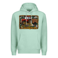 Seafoam Merry Christmas Tractor Premium Hoodie - RanaPortraitStore