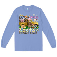 Colony Blue Happy Easter truck with farm animals Easter Day Long Sleeve Tee - HowdyJamesFarm