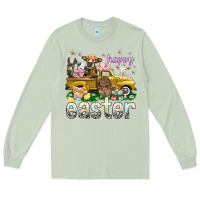 Matcha Happy Easter truck with farm animals Easter Day Long Sleeve Tee - HowdyJamesFarm