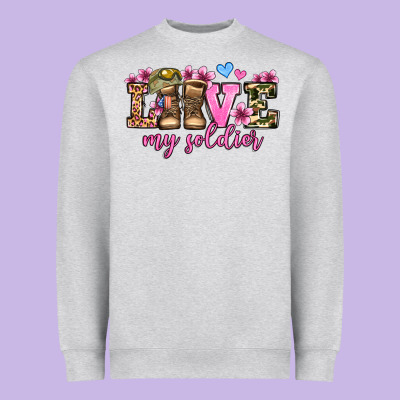 Love My Soldier Olivia Heavyweight Sweatshirt Designed By Oliviacreatesart