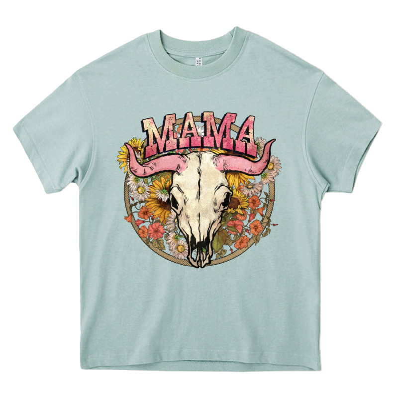 Bullskull Mama Heavy Core Tee by NancyCooperArtShop | Teevron