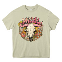 Mossy bullskull mama Heavy Core Tee - NancyCooperArtShop
