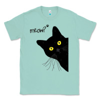 Seafoam black cat day halloween black cat meow Classic Tee - tuanDangUi