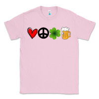 Bubblegum Pink Funny St Patricks Day Love Peace Clover and Beer Classic Tee - Bettercallsaul