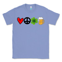 Colony Blue Funny St Patricks Day Love Peace Clover and Beer Classic Tee - Bettercallsaul