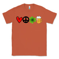 Copper Funny St Patricks Day Love Peace Clover and Beer Classic Tee - Bettercallsaul