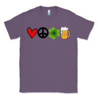 Lavender Funny St Patricks Day Love Peace Clover and Beer Classic Tee - Bettercallsaul