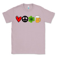 Lilac Funny St Patricks Day Love Peace Clover and Beer Classic Tee - Bettercallsaul