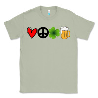 Matcha Funny St Patricks Day Love Peace Clover and Beer Classic Tee - Bettercallsaul