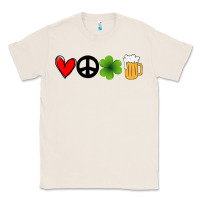 Natural Funny St Patricks Day Love Peace Clover and Beer Classic Tee - Bettercallsaul