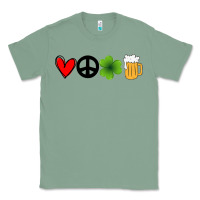 Sage Funny St Patricks Day Love Peace Clover and Beer Classic Tee - Bettercallsaul