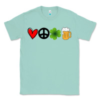 Seafoam Funny St Patricks Day Love Peace Clover and Beer Classic Tee - Bettercallsaul