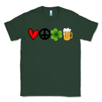 Sports Green Funny St Patricks Day Love Peace Clover and Beer Classic Tee - Bettercallsaul