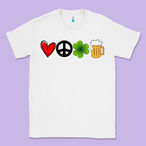 Funny St Patricks Day Love Peace Clover And Beer Classic Tee Designed By Bettercallsaul
