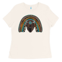 Bone western rainbow with bison Ladies Tee - RanaPortraitStore