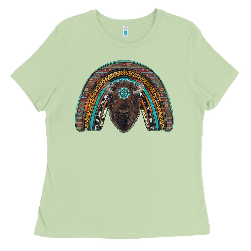 Western Rainbow With Bison Ladies Tee by RanaPortraitStore | Teevron