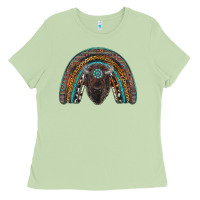 Matcha western rainbow with bison Ladies Tee - RanaPortraitStore