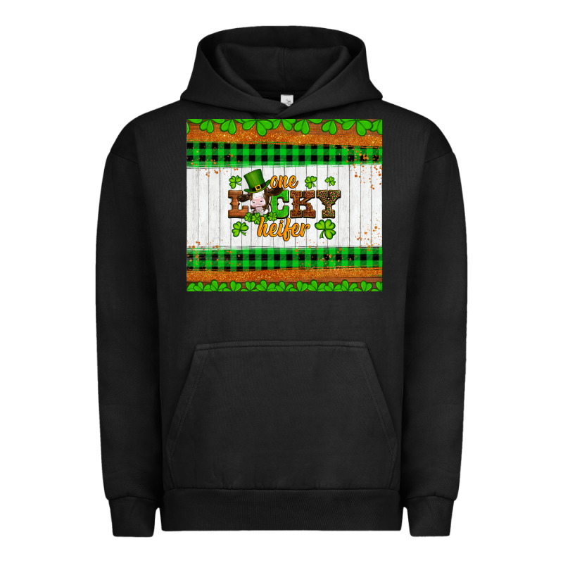 St Patricks One Lucky Heifer Urban Hoodie by Artiststas | Teevron