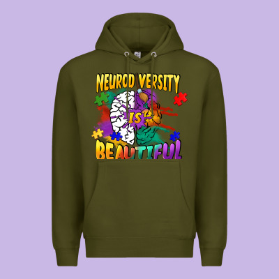 Neurodiversity Is Beautiful Premium Hoodie Designed By Fadigitalartstudio