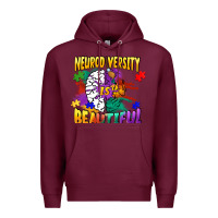 Burgundy Neurodiversity Is Beautiful Premium Hoodie - FaDigitalArtStudio