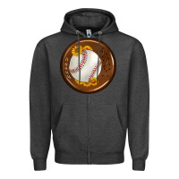 Charcoal Heather baseball with sunflower round earrings Zipper Hoodie - BundleAndBundleShop