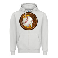 Dove Grey baseball with sunflower round earrings Zipper Hoodie - BundleAndBundleShop