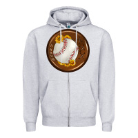 Heather Grey baseball with sunflower round earrings Zipper Hoodie - BundleAndBundleShop
