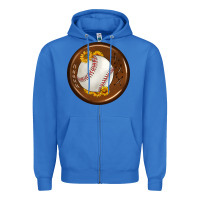 True Royal baseball with sunflower round earrings Zipper Hoodie - BundleAndBundleShop