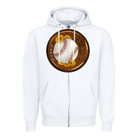 White baseball with sunflower round earrings Zipper Hoodie - BundleAndBundleShop