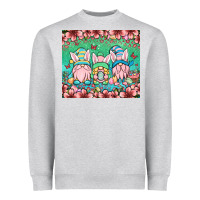 Heather Grey Easter gnomes Heavyweight Sweatshirt - OliviaCreatesArt