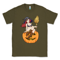 Army Green sexy witch halloween costume blackcraft pumpkin wi Classic Tee - tuanDangUi