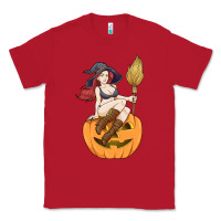 Red sexy witch halloween costume blackcraft pumpkin wi Classic Tee - tuanDangUi