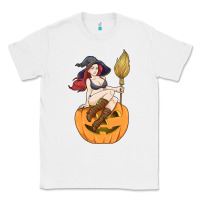 White sexy witch halloween costume blackcraft pumpkin wi Classic Tee - tuanDangUi