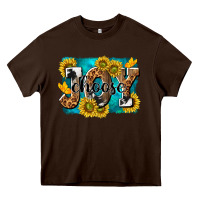 Chocolate Brown choose joy Heavy Core Tee - NancyCooperArtShop