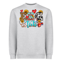 Heather Grey ekg tech Heavyweight Sweatshirt - OliviaCreatesArt