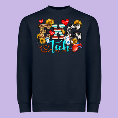 Ekg Tech Heavyweight Sweatshirt Designed By Oliviacreatesart
