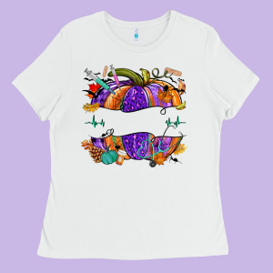 Halloween Nurse Pumpkin Custom Name Ladies Tee Designed By Nancycooperartshop