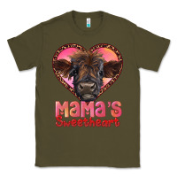 Army Green mama's sweetheart highland calf Classic Tee - RanaPortraitStore
