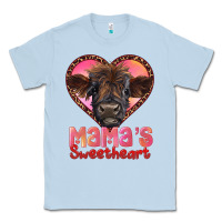 Dusty Blue mama's sweetheart highland calf Classic Tee - RanaPortraitStore