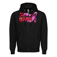 Black hey lover flip phone Zipper Hoodie - FaDigitalArtStudio