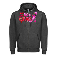 Charcoal Heather hey lover flip phone Zipper Hoodie - FaDigitalArtStudio