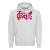 Dove Grey hey lover flip phone Zipper Hoodie - FaDigitalArtStudio